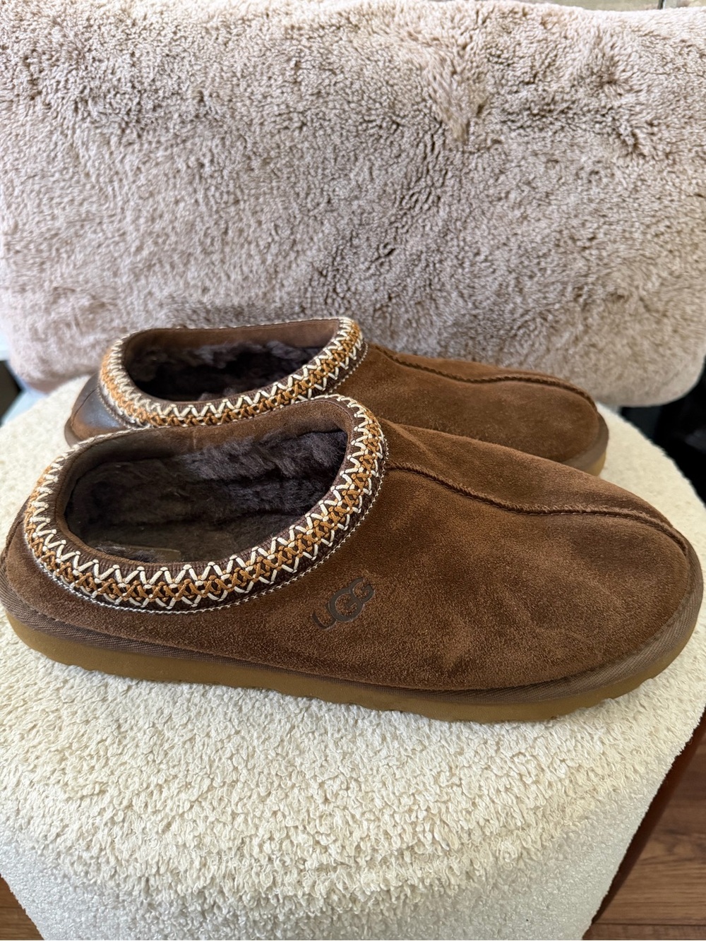 UGG Men's Chestnut Brown Suede Slip-On Loafers